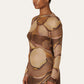 JULIA MESH DRESS - Gold Planets