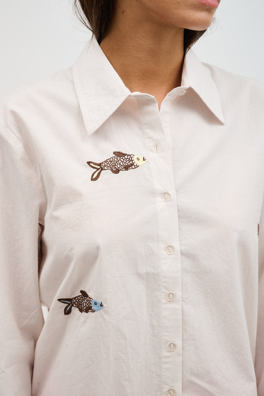 Helmstedt Karla Shirt Shirts Fish Embroidery