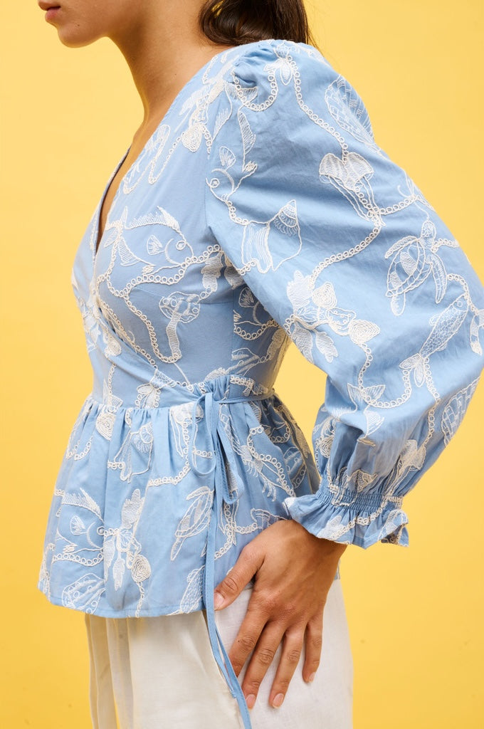 Helmstedt Klara Blouse Blouses Dusty Blue