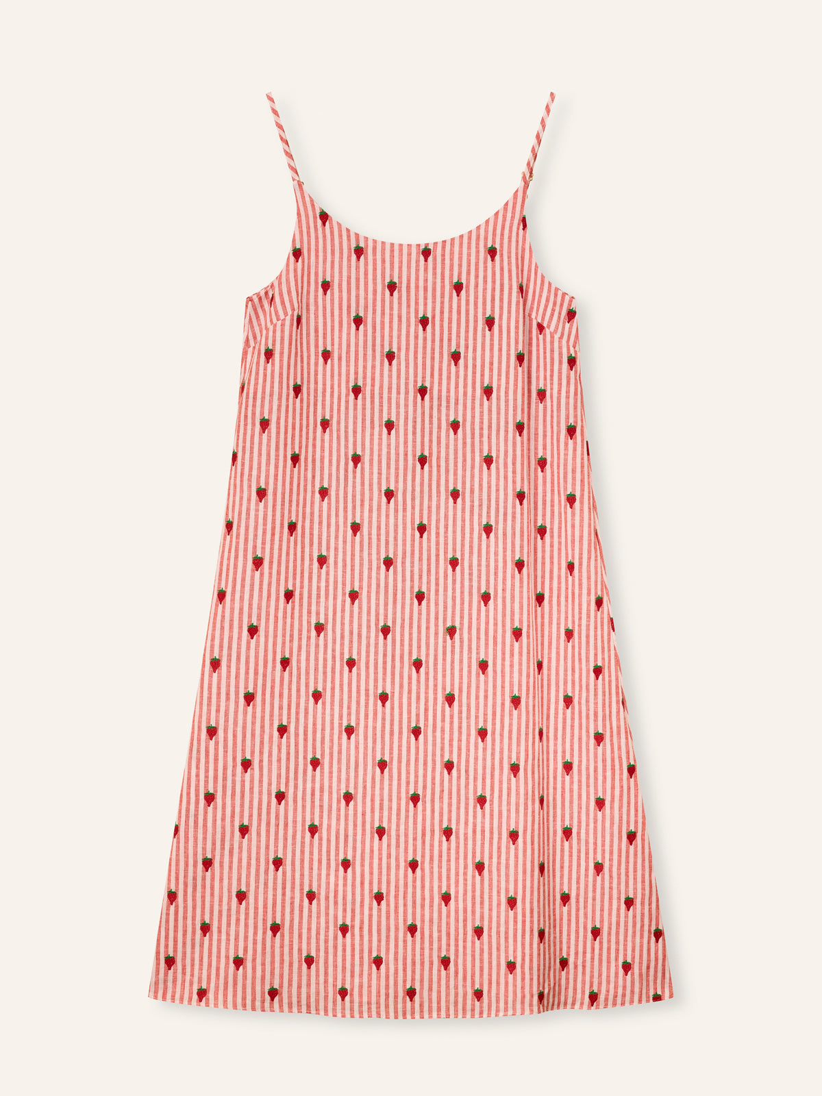 Helmstedt LEVA DRESS Dresses Red Stripe w Strawberry Emb