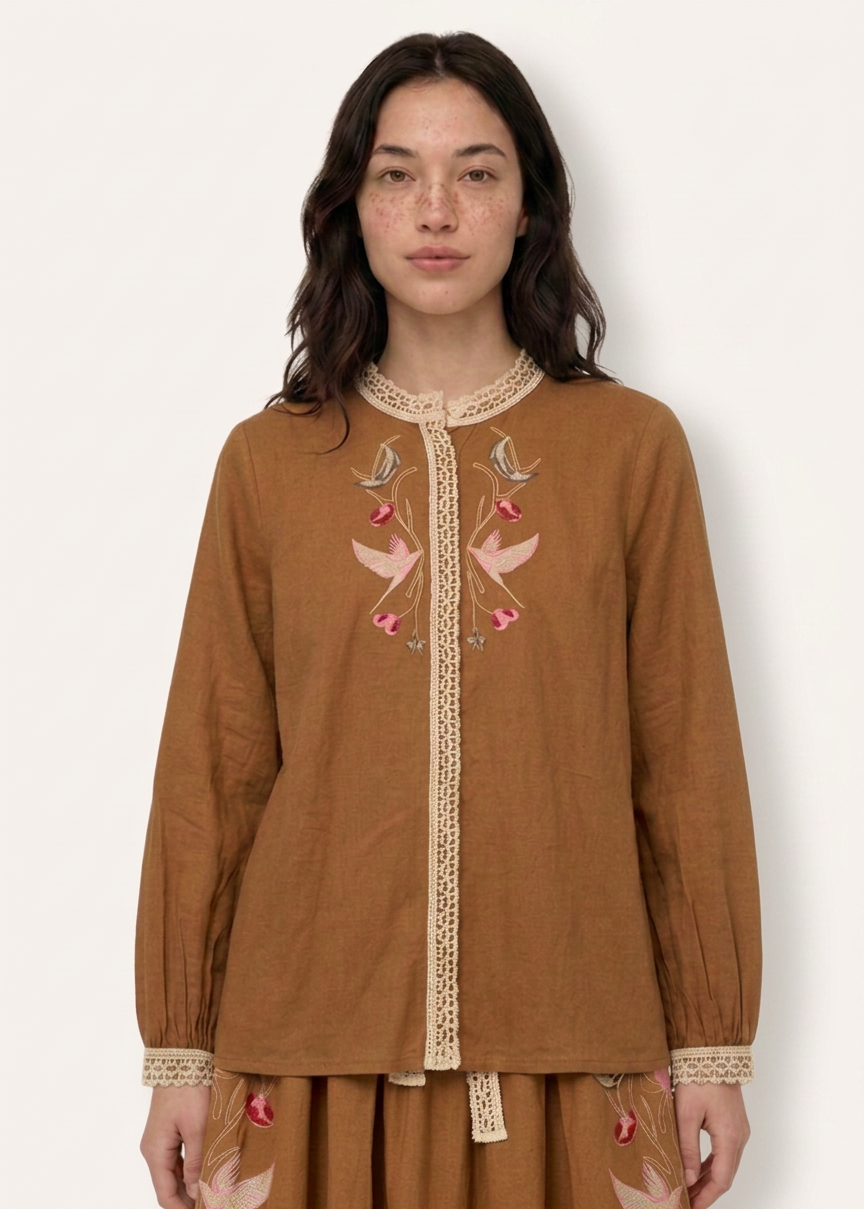 Helmstedt LINEA BLOUSE Blouses Honey Brown