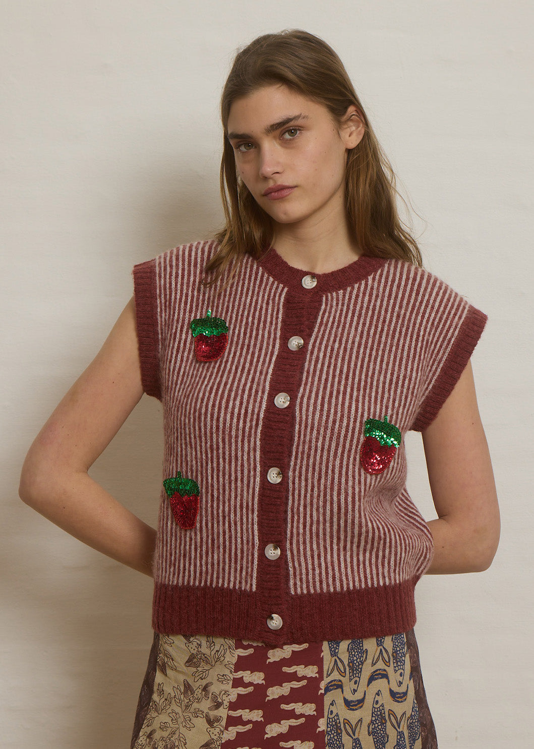 Helmstedt NAYA VEST Knitwear Striped Knit