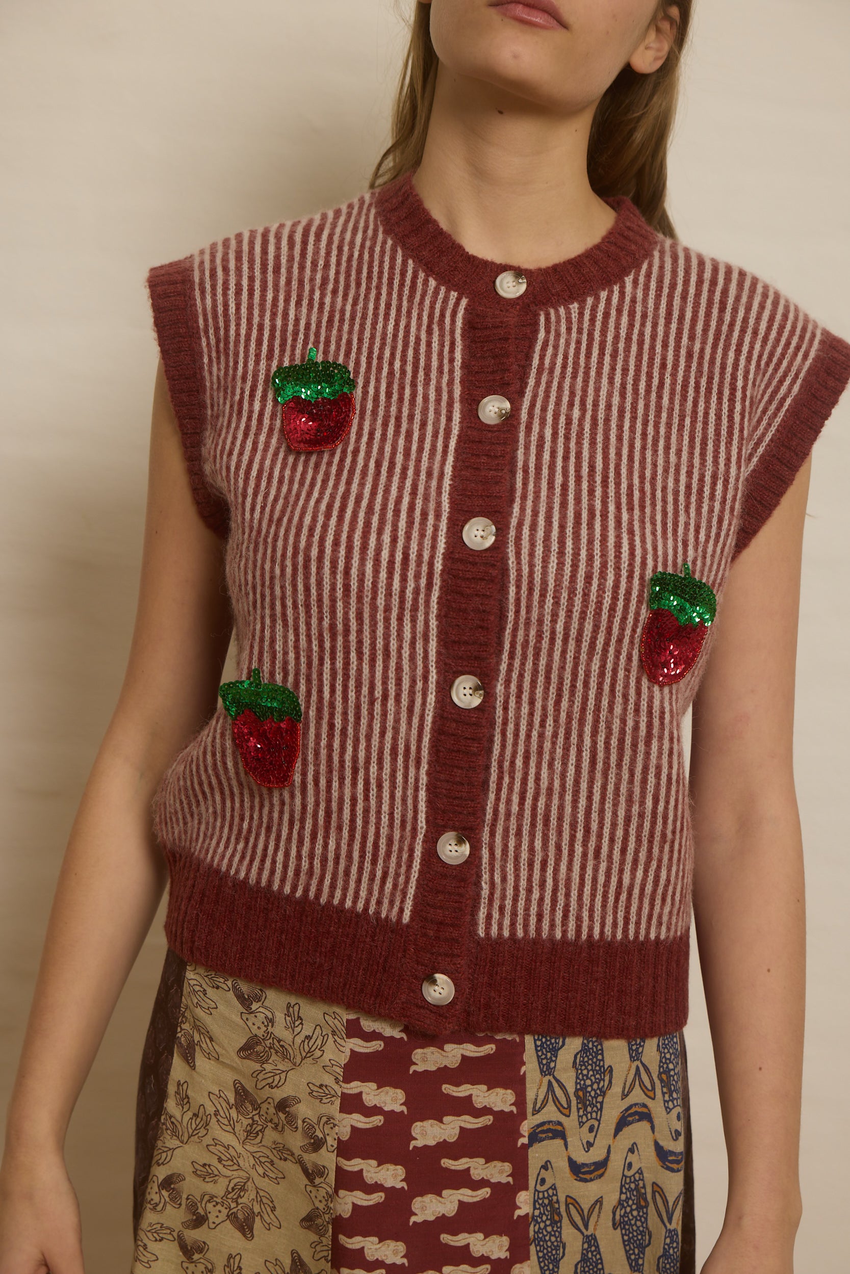 Helmstedt NAYA VEST Knitwear Striped Knit