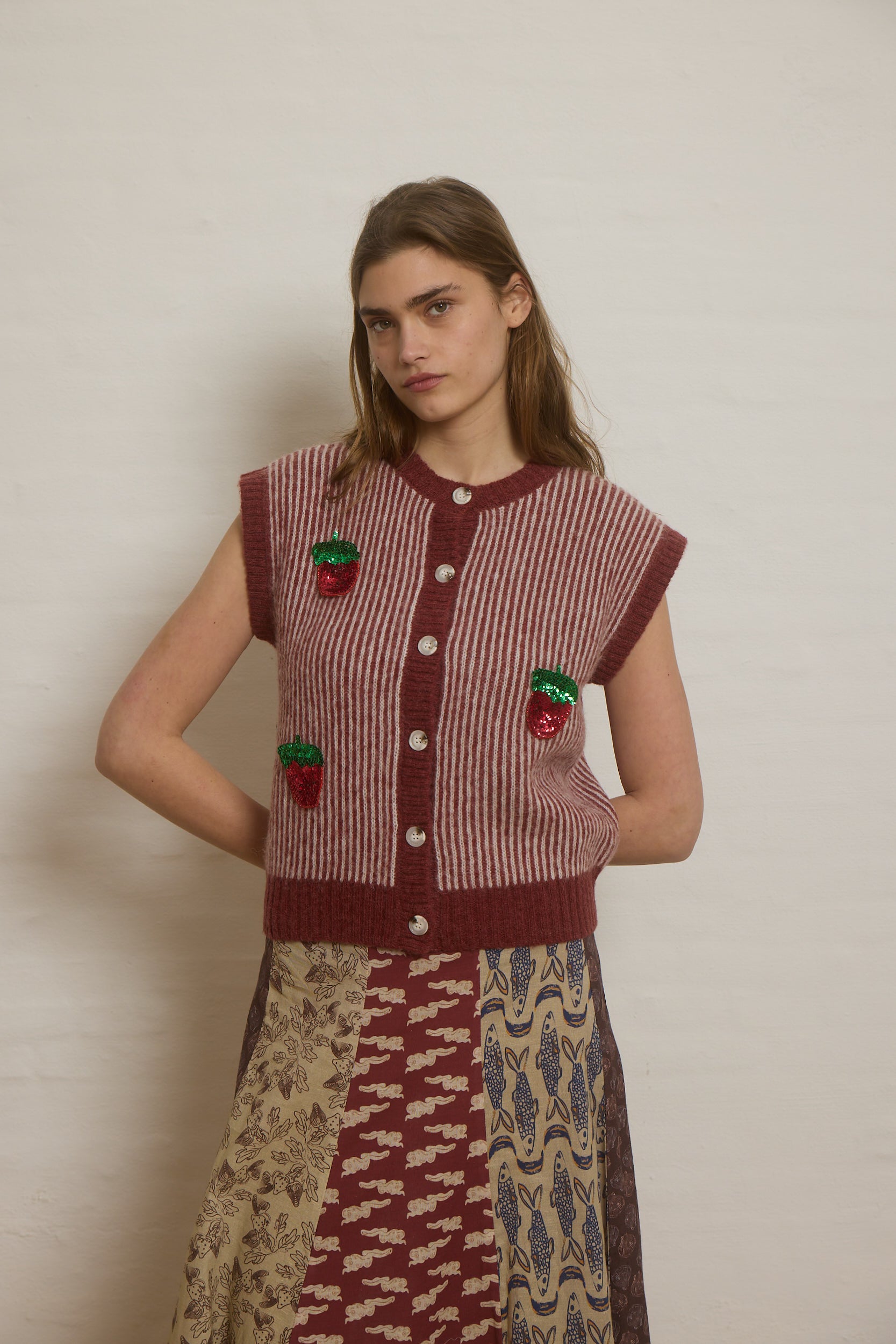 Helmstedt NAYA VEST Knitwear Striped Knit