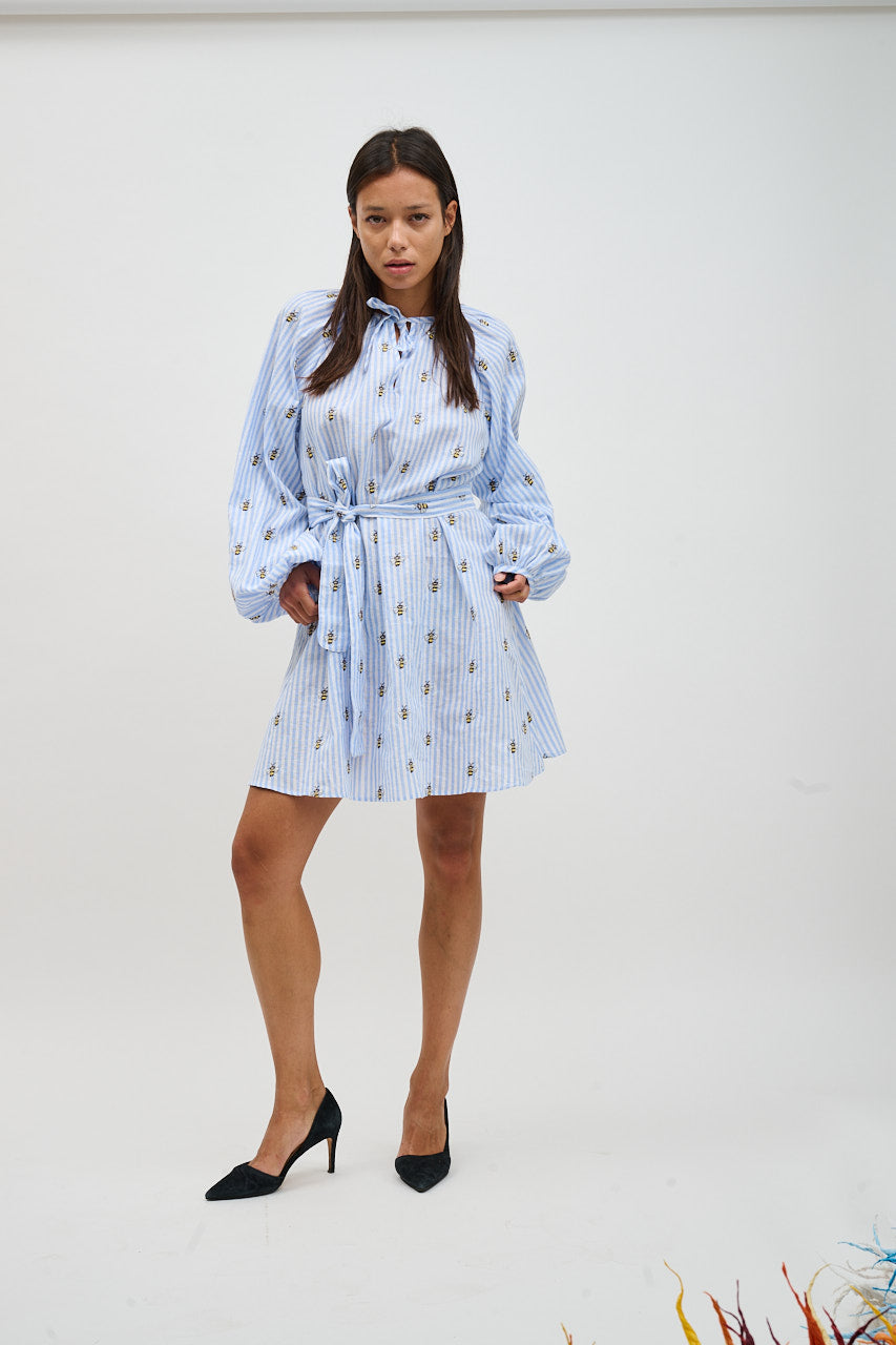 blue dress with bees Alna Baby Dress
