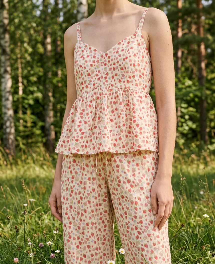 Helmstedt Olivia Top Tops Strawberry Print