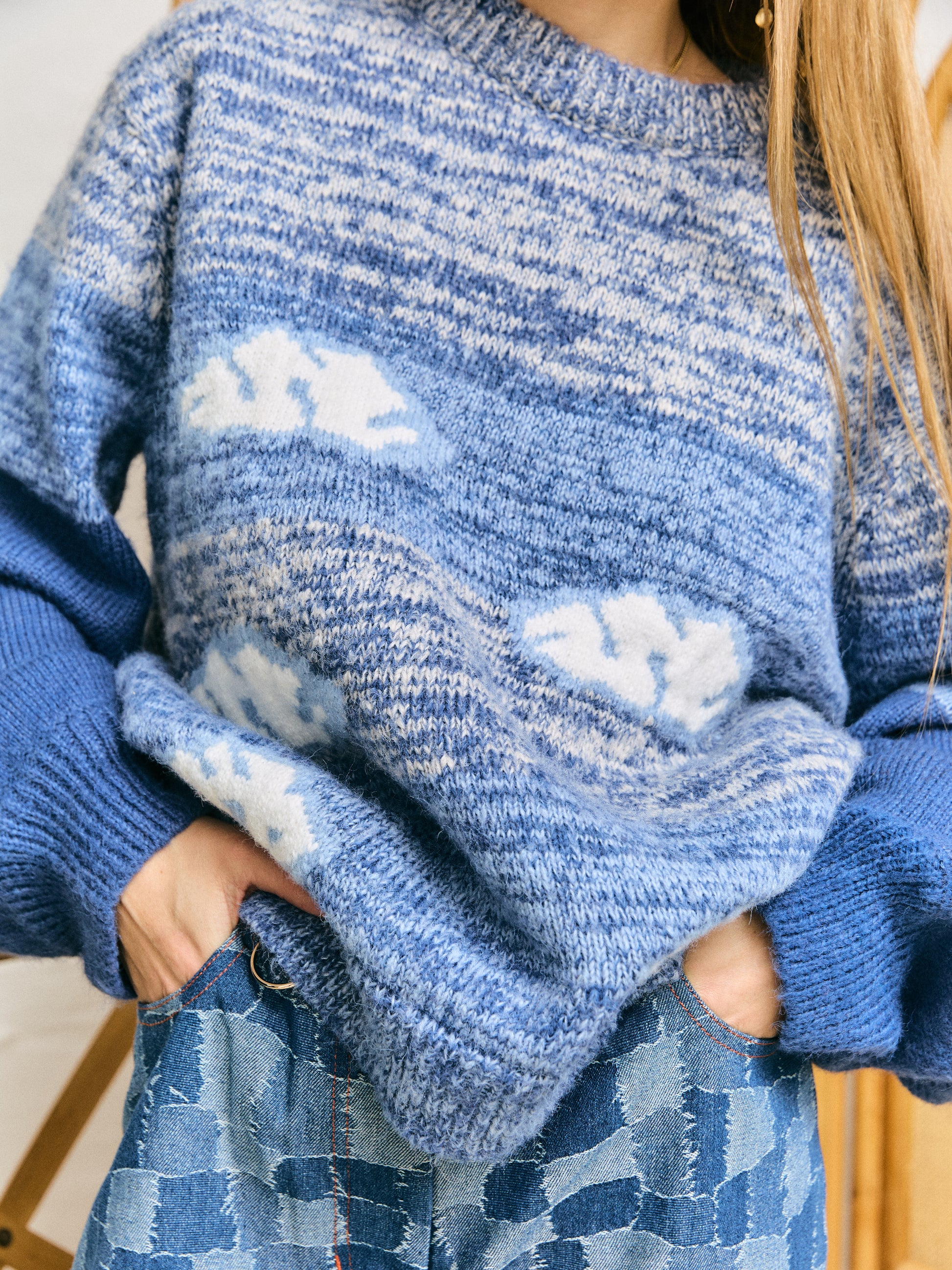 Helmstedt RABECCA SWEATER - Cloud Knitwear Blue Clouds