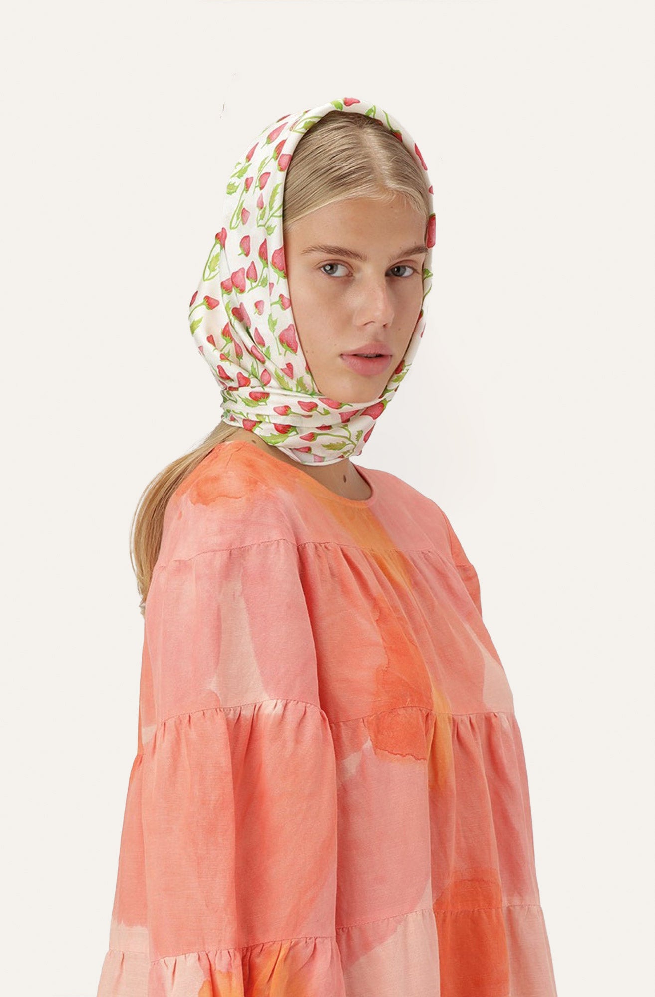 Lumi Silk Scarf - Strawberry Field