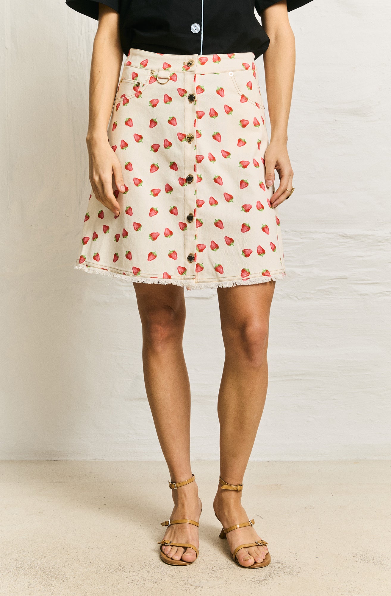 Helmstedt Thilde Denim Skirt Denim Strawberry