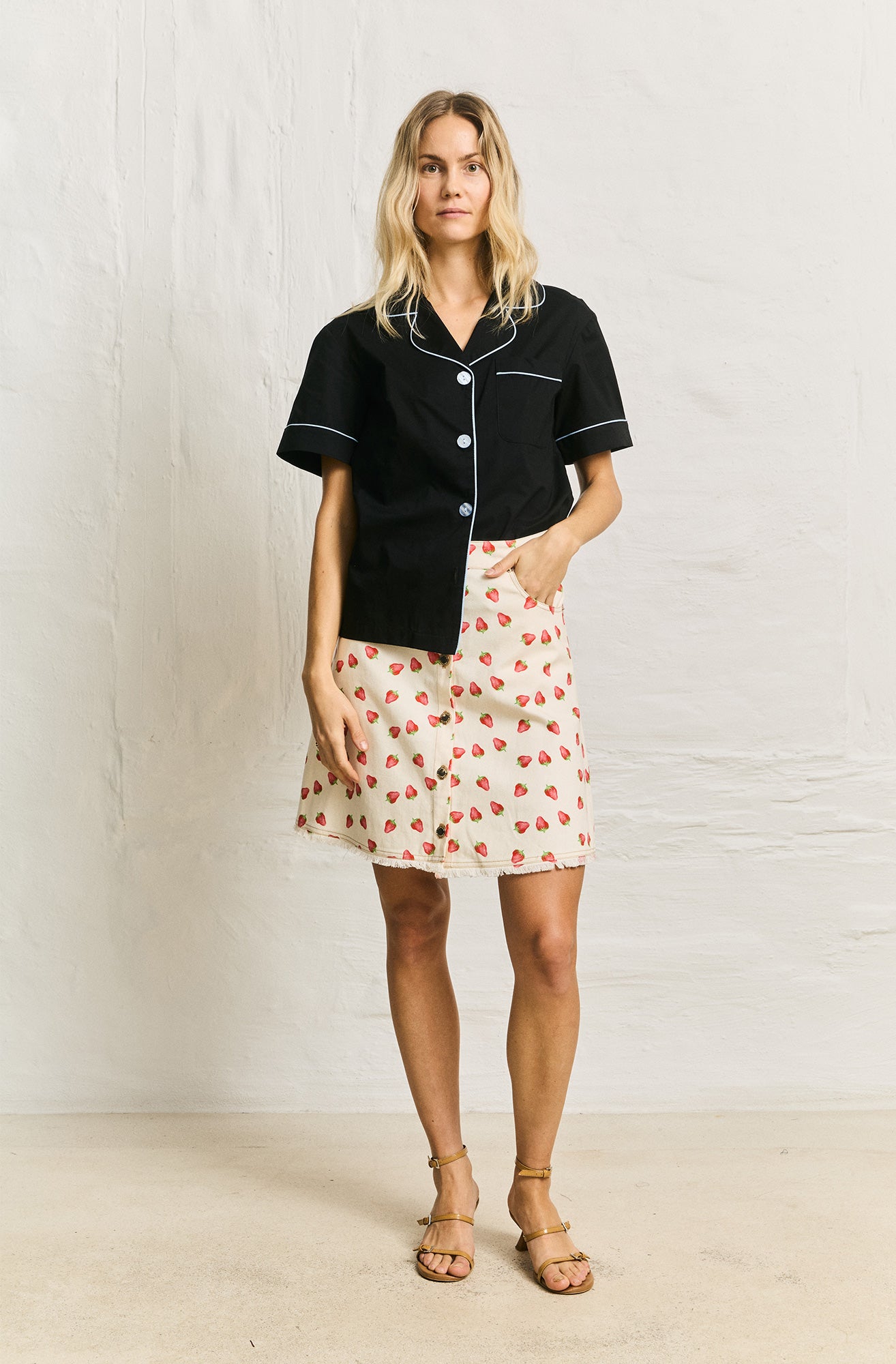 Helmstedt Thilde Denim Skirt Denim Strawberry