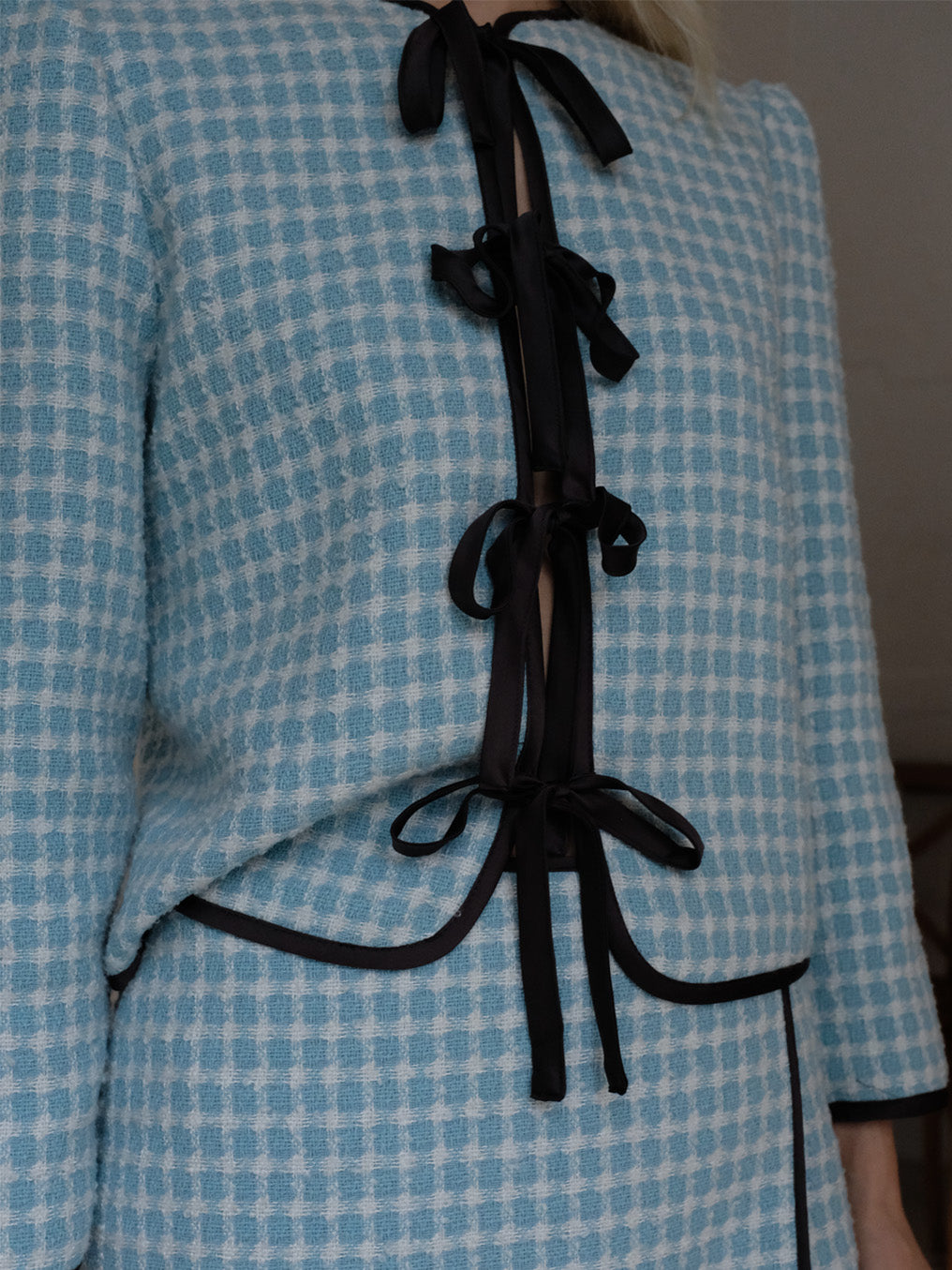 Helmstedt Vera Jacket - Bouclé  Blue Tweed