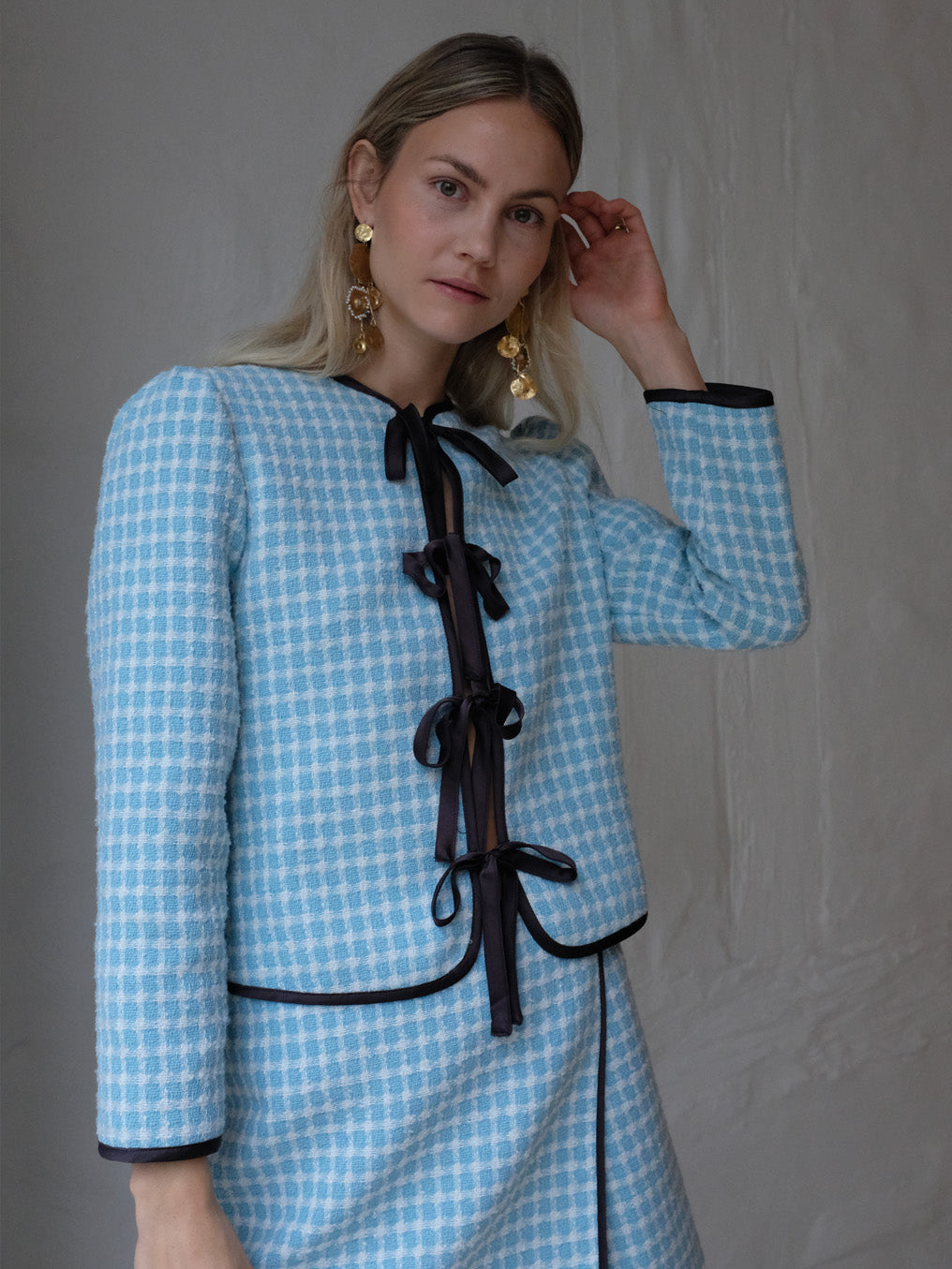 Helmstedt Vera Jacket - Bouclé  Blue Tweed