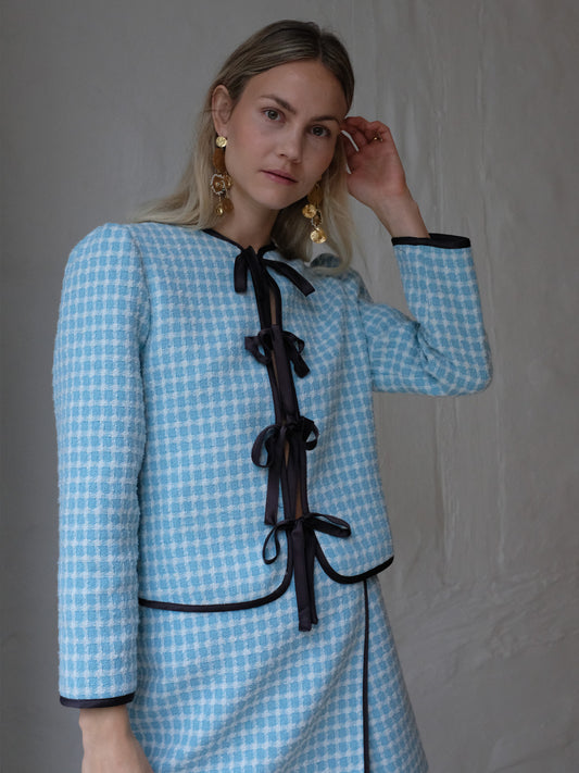 Helmstedt Vera Jacket - Bouclé  Blue Tweed