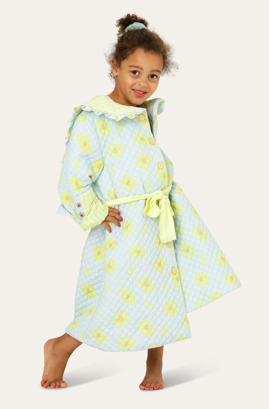 Kids Himawari Robe - Sunflower Field Blue