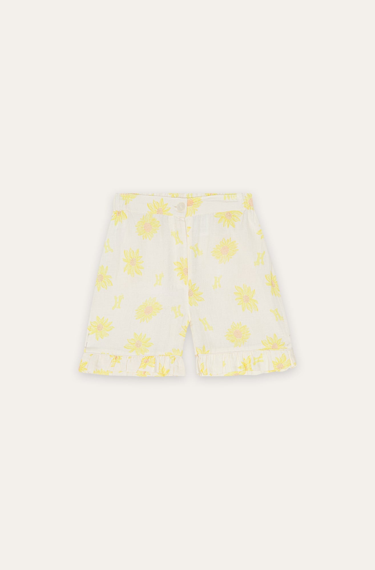 Kids Mira Shorts - Sunflower field off white