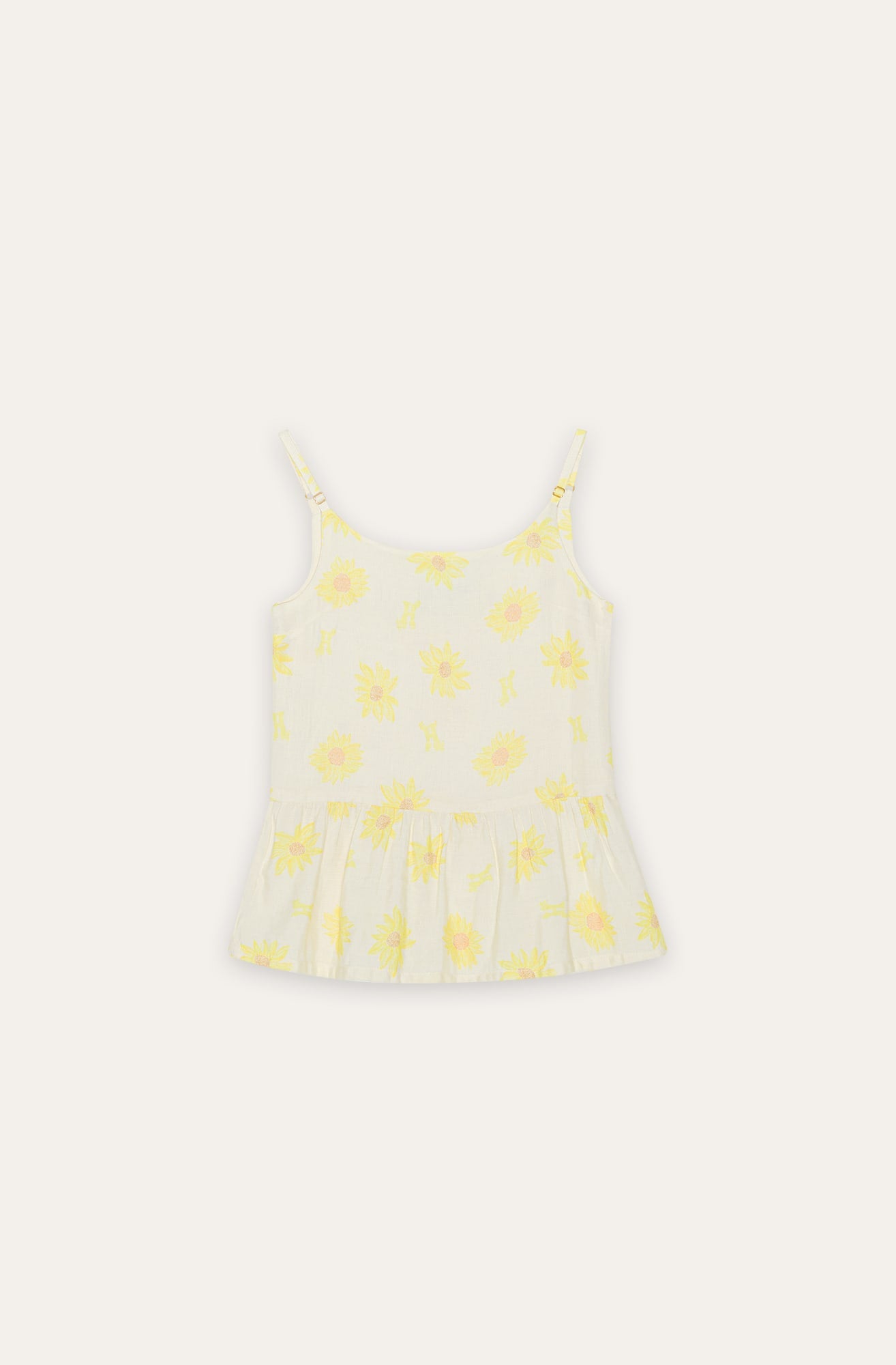 Kids Mira Top - Sunflower field off white